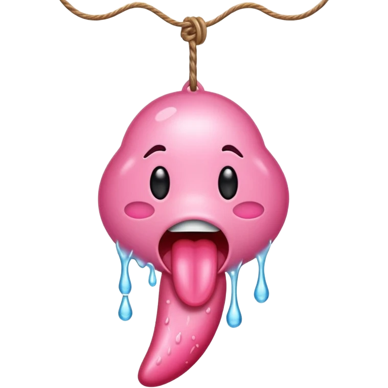 une lanque qui pend avec une goutte de bave emoji