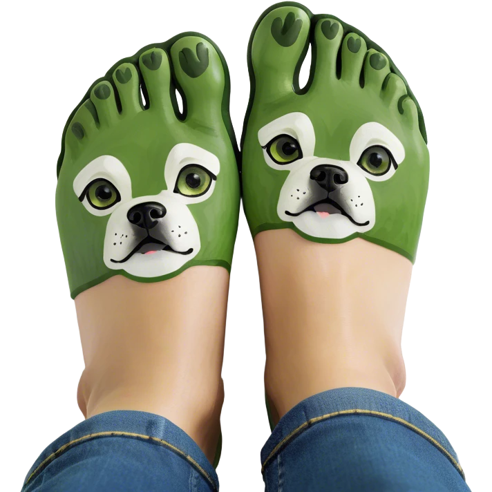 Human feet with dogs on them emoji