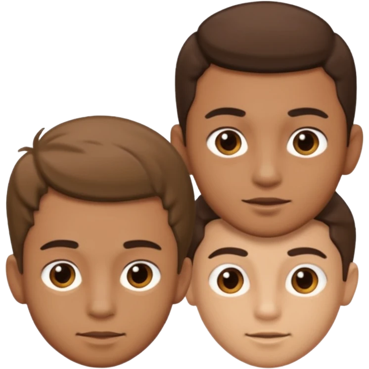 Un niño con forma de cara un poco estirada piel un poco morena y hombre y hombre emoji