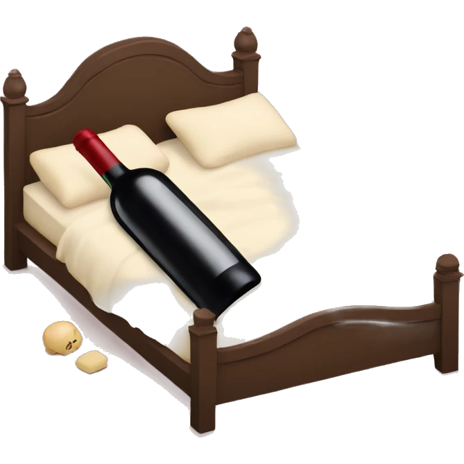 Bottle of wine sleeping in the bed  emoji