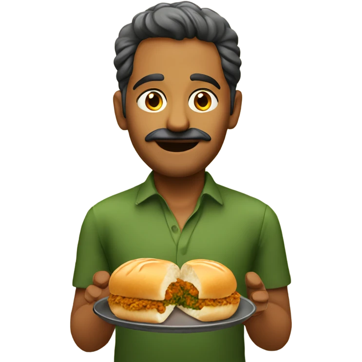 Indian eating vada pav emoji