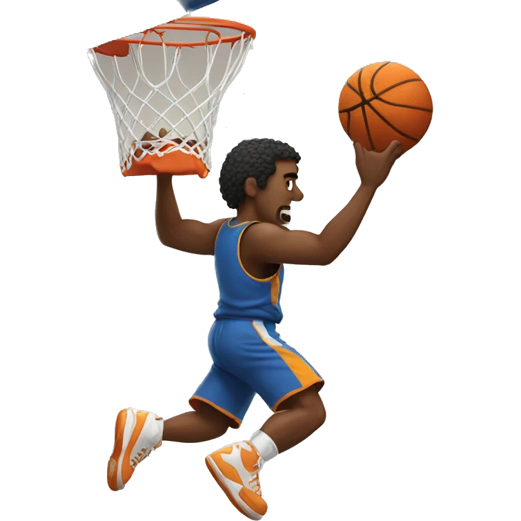 A man dunking a basketball emoji