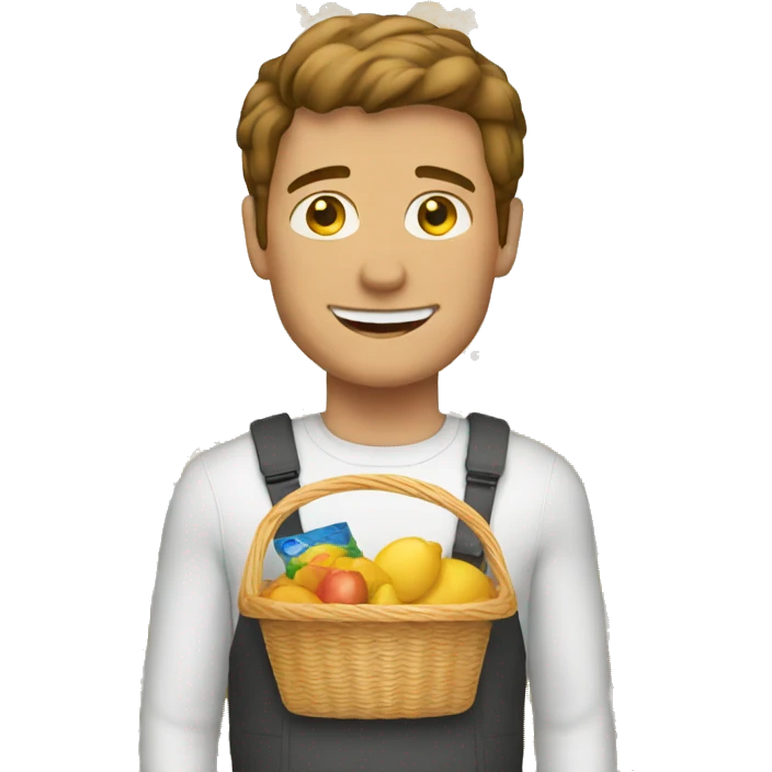 white man with product basket emoji