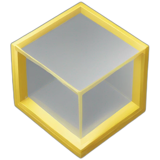isometric transparent square solid yellow outline border emoji