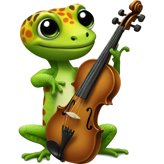 Gecko with a violin emoji