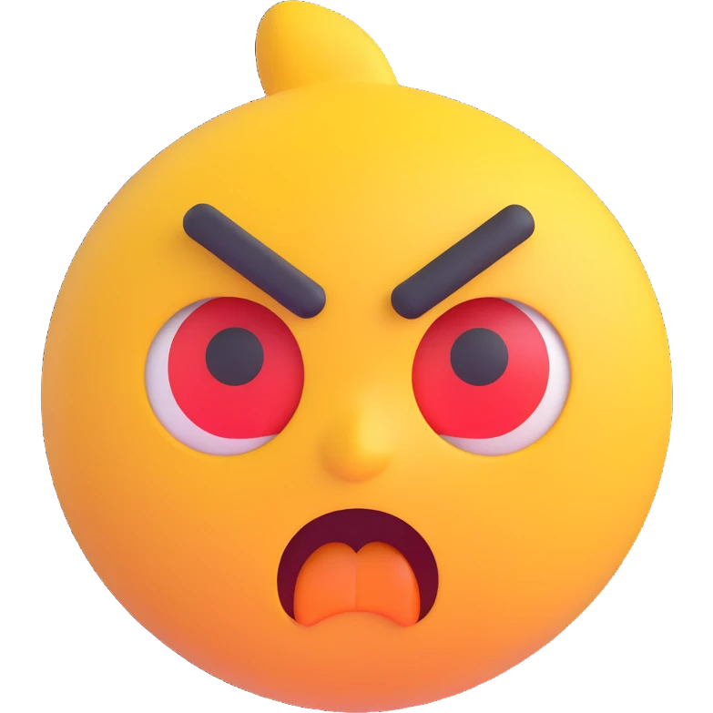 angry emoji with a confused look emoji