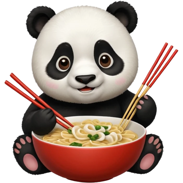 A Kang fu panda eating noodles  emoji