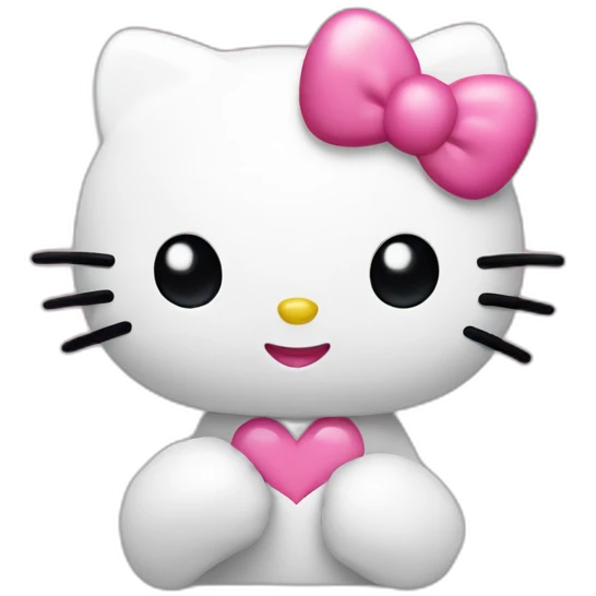 Hello kitty with pink hearts emoji