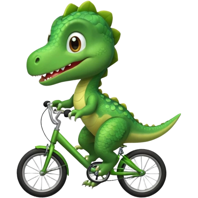 Baby dinosaur riding a bike  emoji