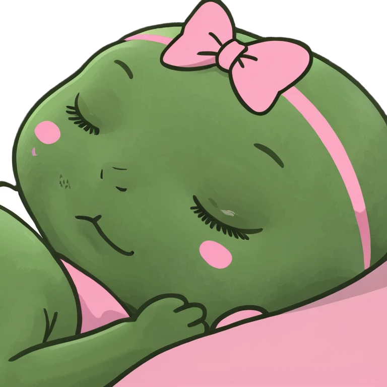 Small Brunette baby girl sleeping pink bow emoji