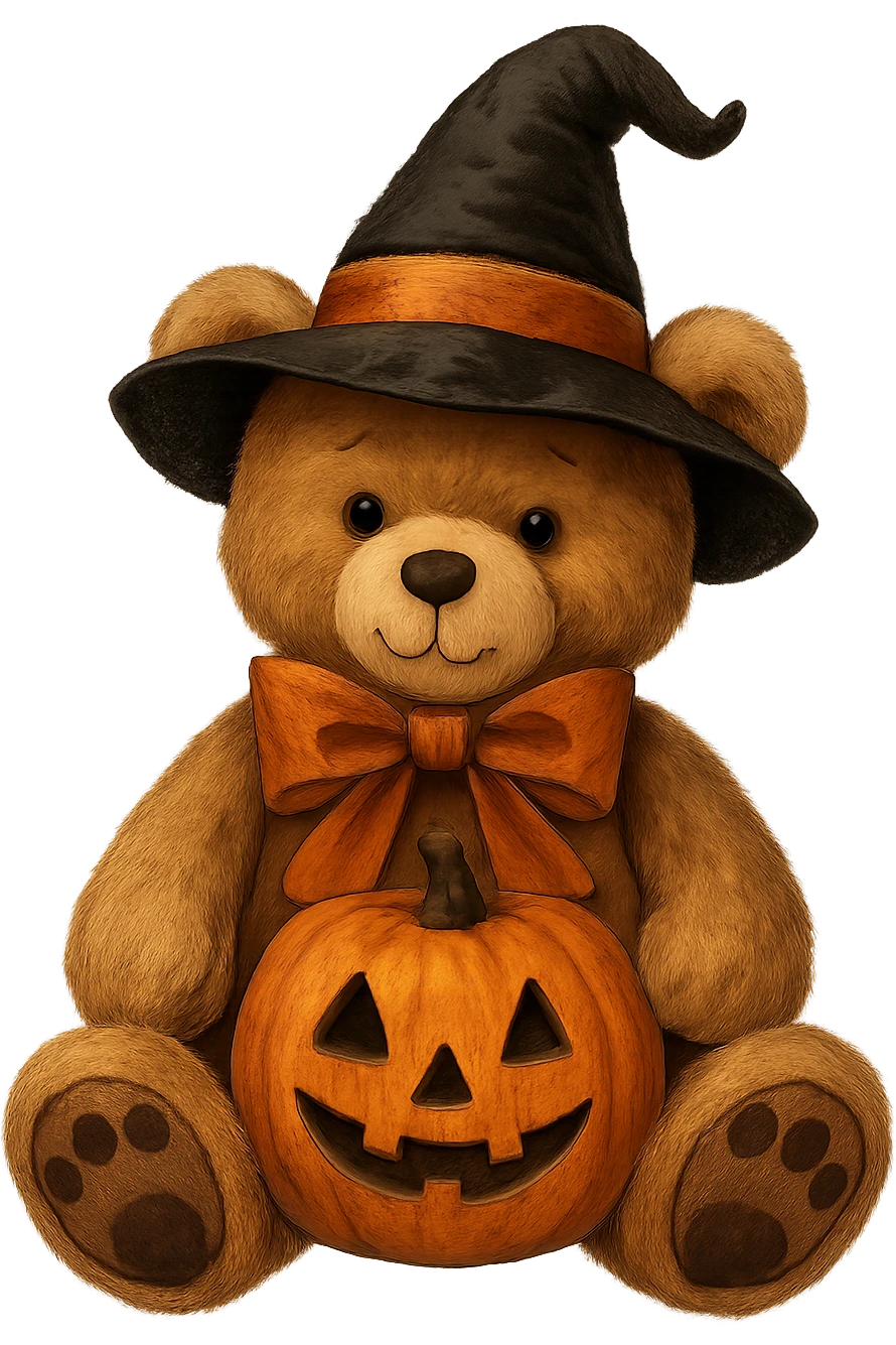 Halloween teddybear, remove background emoji