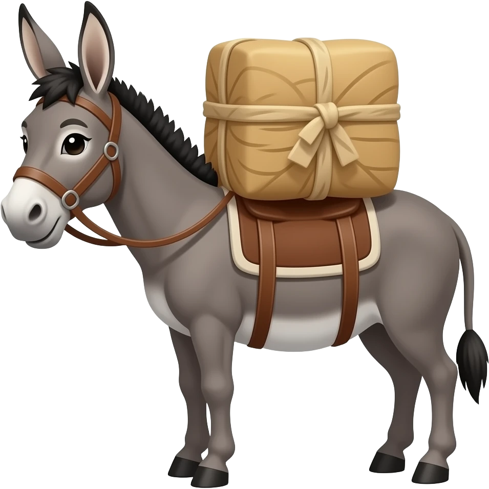 Cartoon 2d mule without load emoji