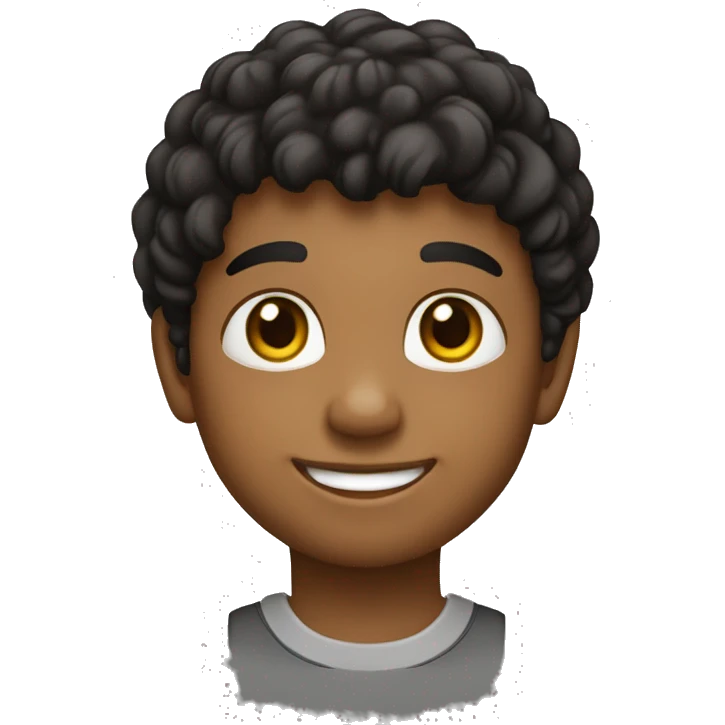 niño pequeño de piel negra, pelo corto y sonrisa  emoji