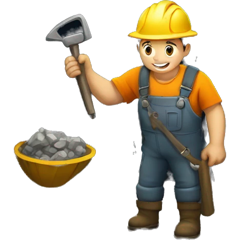 miner in a mine with pick emoji