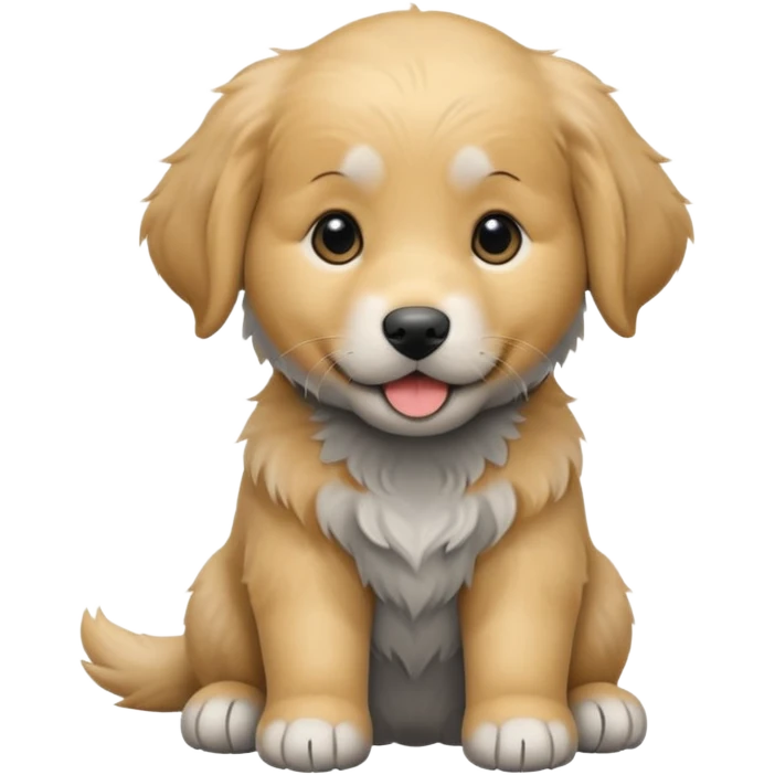 black and grey golden retriever dorky puppy emoji
