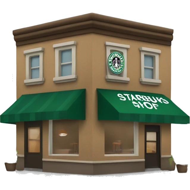 One coffee shop building with one starbucks logo emoji