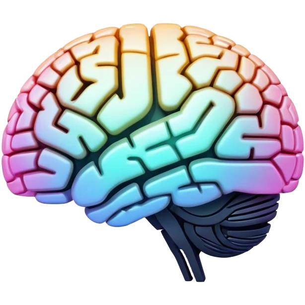 glowing futuristic brain with circuit patterns, radiating intelligence and innovation emoji
