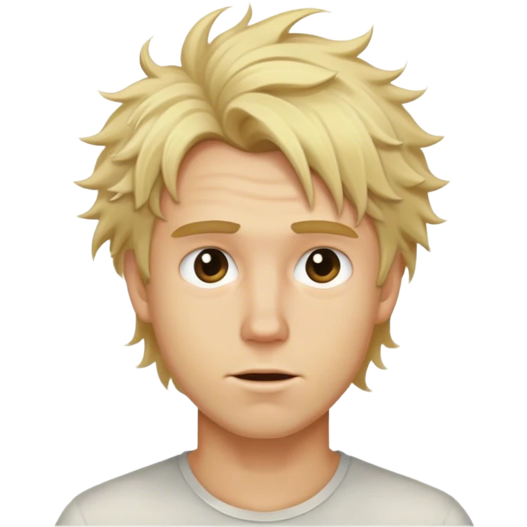 blonde male messy hair emoji
