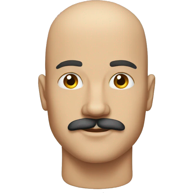 Bald fit man with speks and moustache emoji