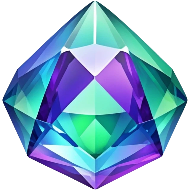 Shiny epic green blue and purple gemstone emoji