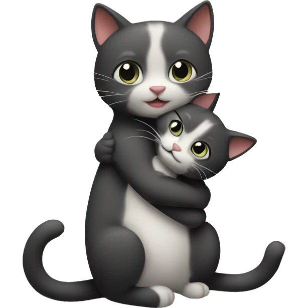 Cat hugging a cat ￼ emoji