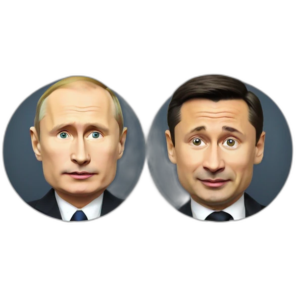 Vladimir Putin and Vladimir Zelensky emoji