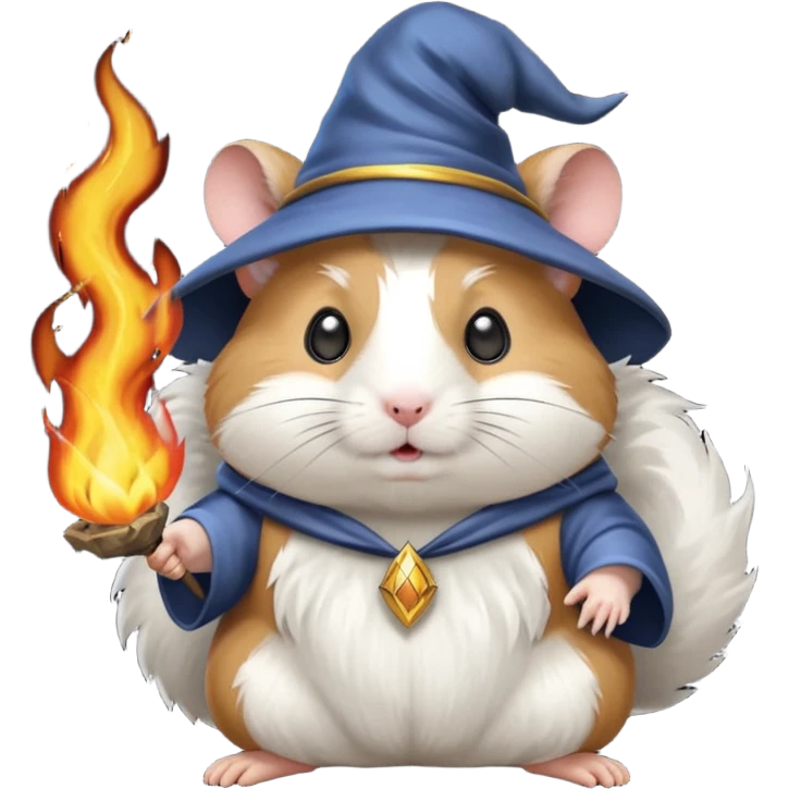 wizard hamster summoning fire emoji