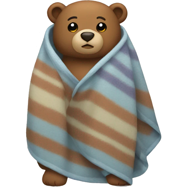 bear cozy in blanket emoji