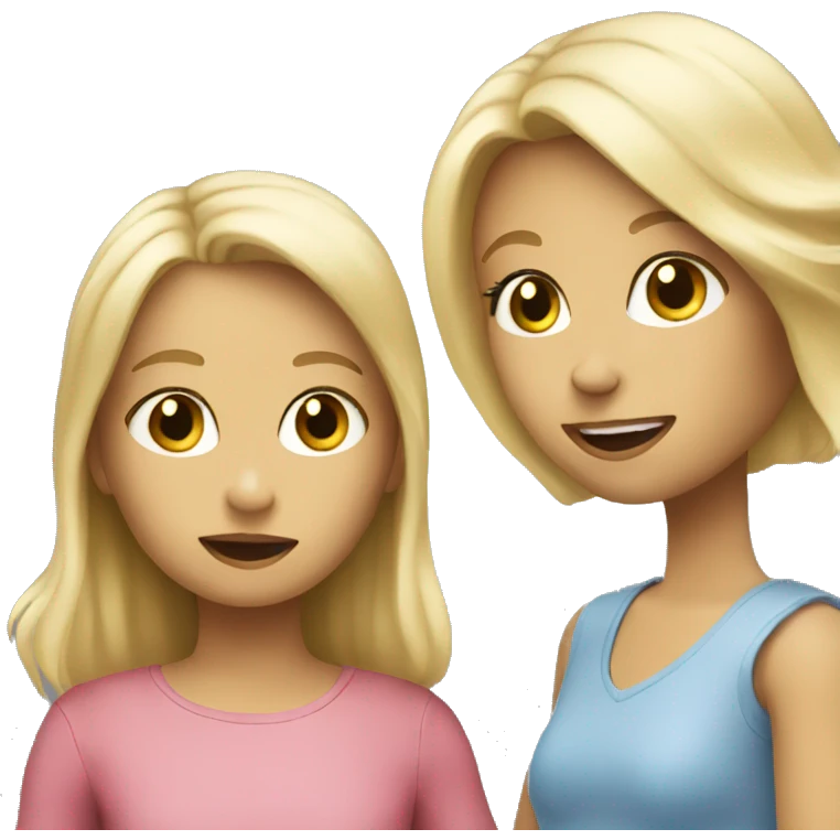 blonde women talking with blonde child  emoji