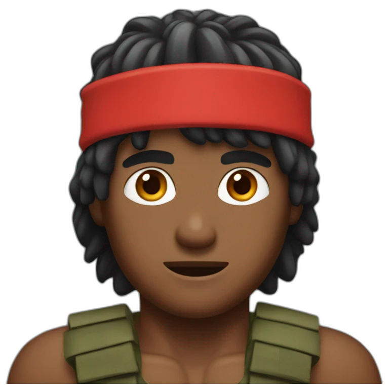 Rambo wearing his red headband emoji