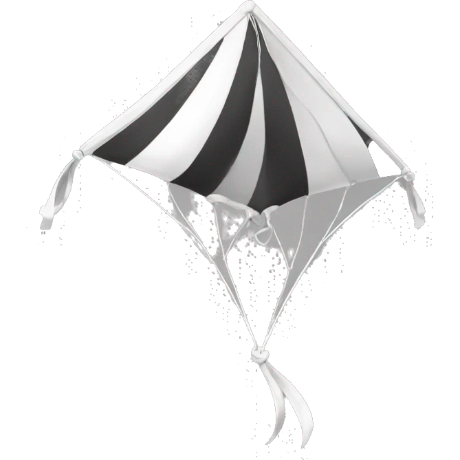 Girly monochrome kite emoji