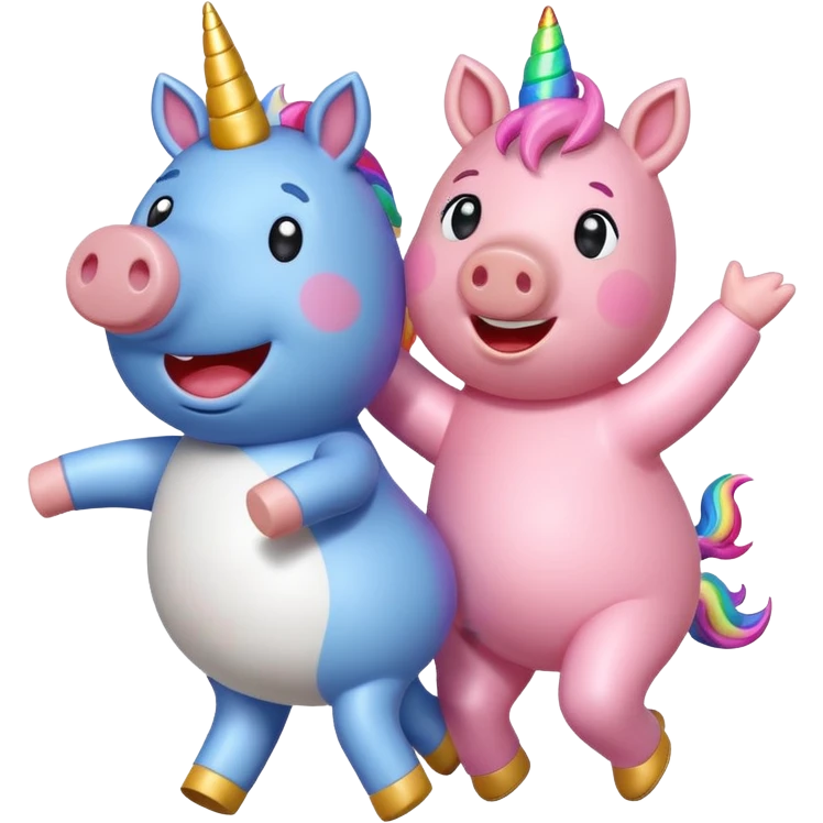 Pepa pig dancing with a unicorn  emoji