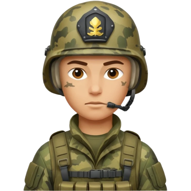 создай очень реалистичного и мощного современного российского солдата emoji