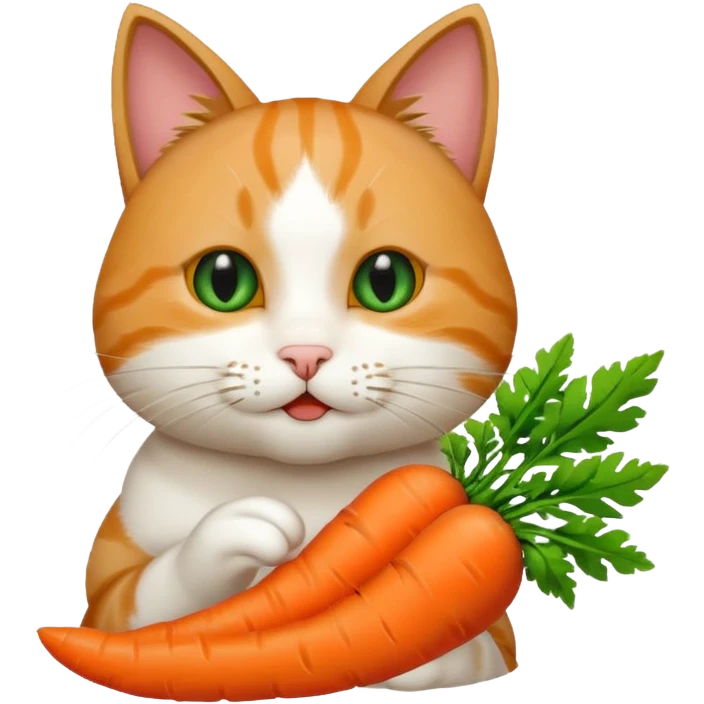 A cat eating a carrot  emoji