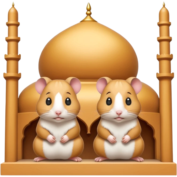 2 hamsters in mosque emoji