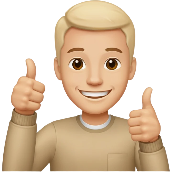 Guy giving two thumbs up while smiling  emoji