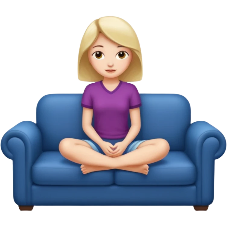 Beautiful Girl sitting on couch emoji