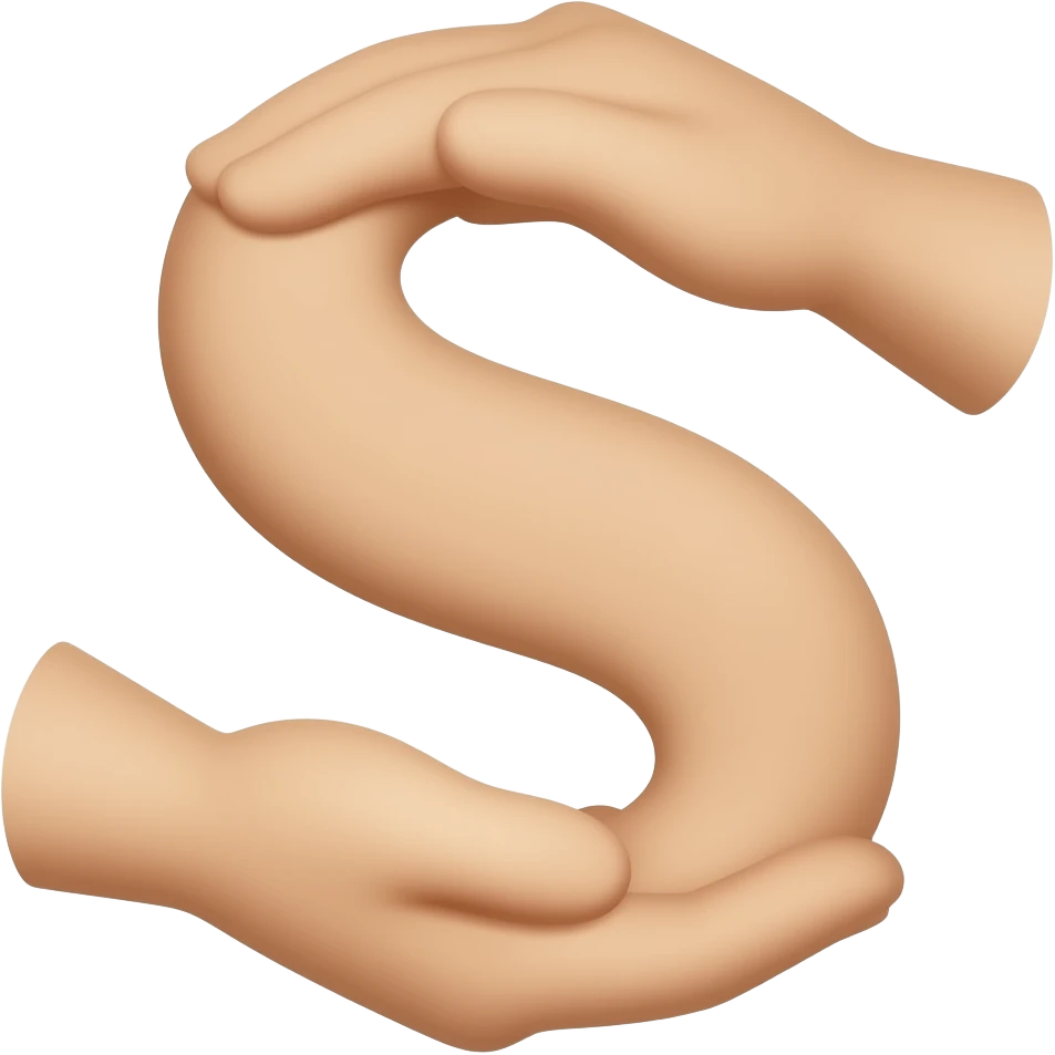 Two hands that form an S emoji