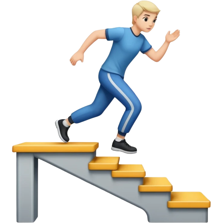 stepping up onto and down from a platform emoji