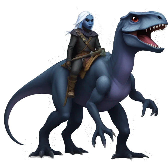 Drow on a dinosaur  emoji