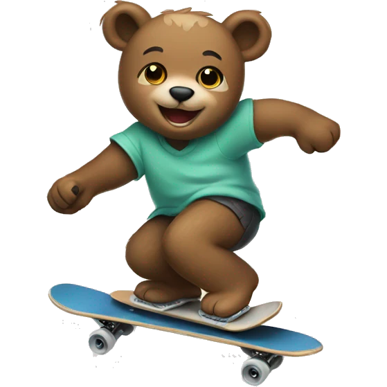 Small cub bear skateboarding  emoji