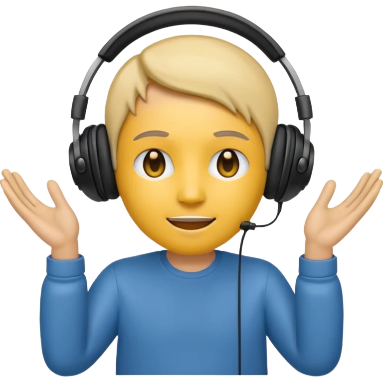 emoji with head phone holding both hands listening  emoji