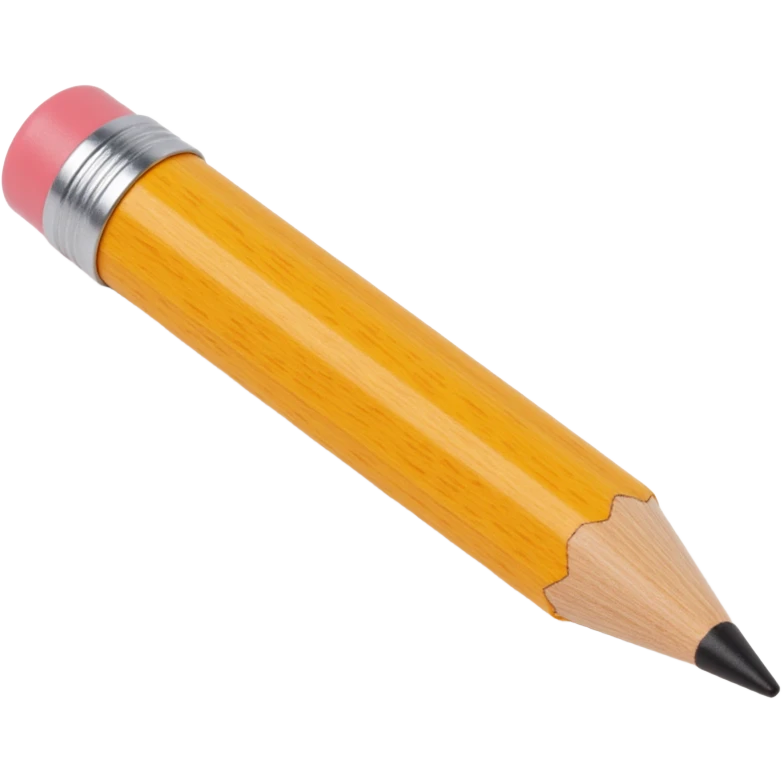 wooden pencil icon, skeuomorphism style, realistic wood grain, sharpened tip emoji