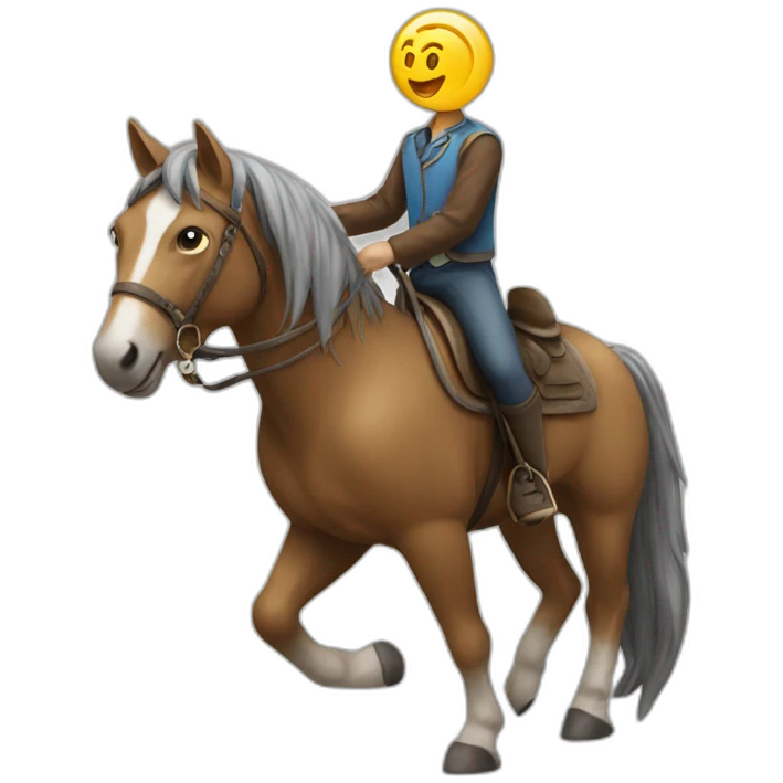 Un chat sur un cheval  emoji