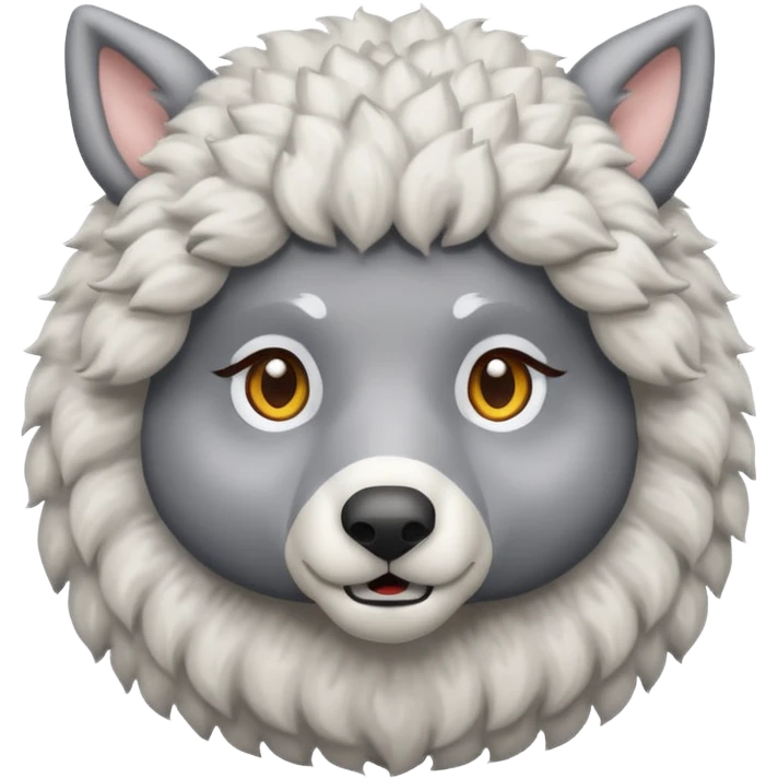 Un lobo y encima una oveja emoji