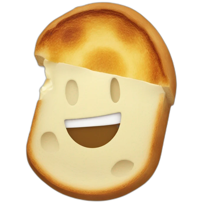 Chat sur une tartine emoji