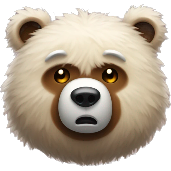 Fuzzy bear injured and sad  emoji