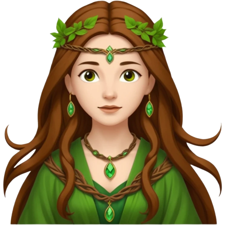 Leaf-necklace druid queen emoji