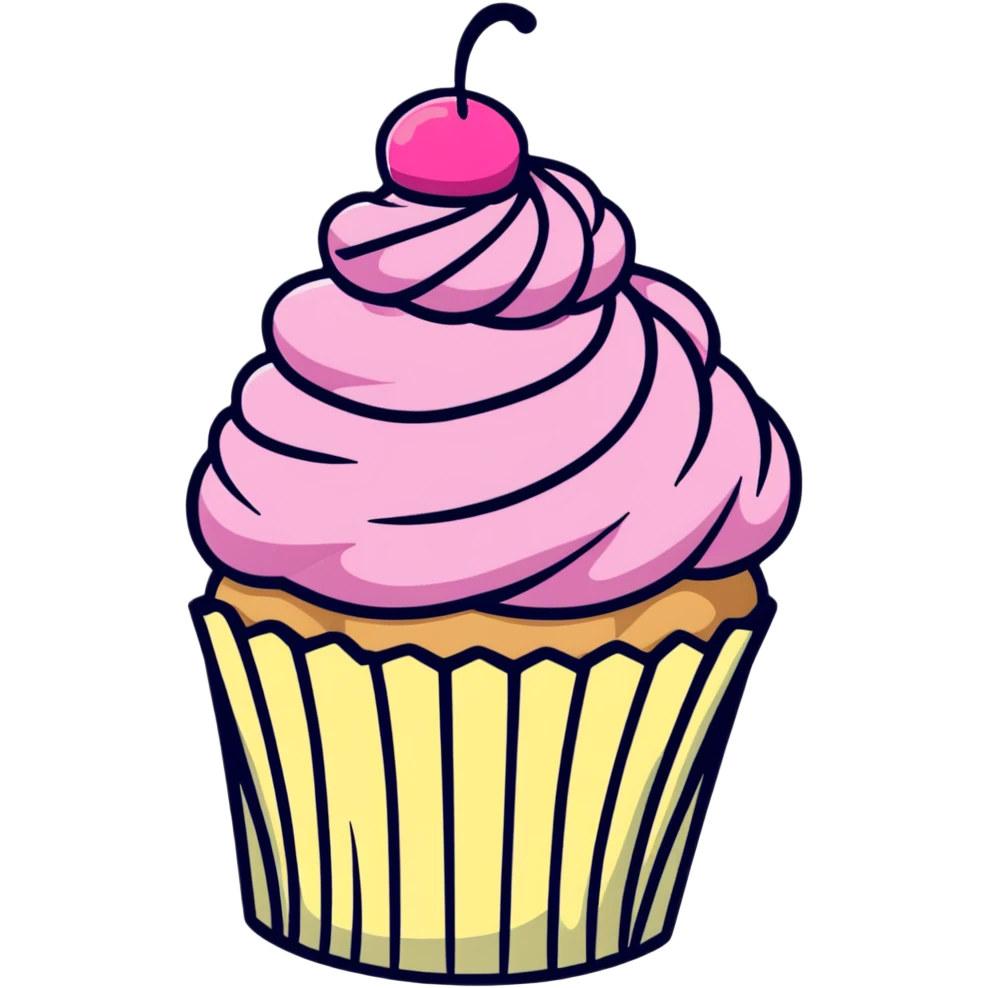 cupcake with pink icing emoji