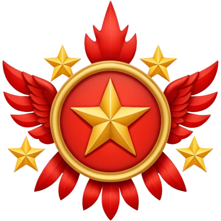 red 5 stars crest emoji